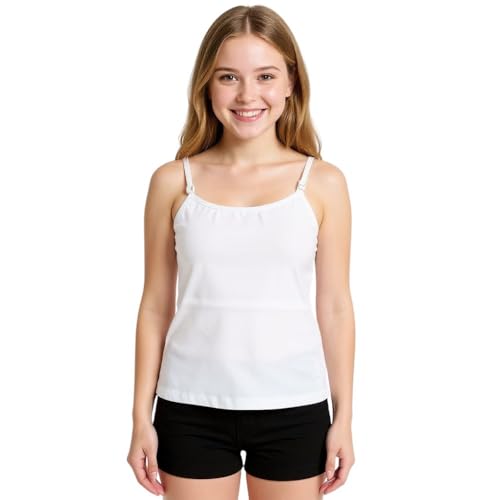 Image of A.T.U.N. (ALL THINGS UBER NICE) Girls Premium Padded Cotton Camisole | Soft & Breathable Innerwear Slip for Preteen and Teen Girls | Stretchable Everyday Essential | Ages: 8-18Y