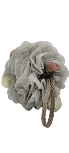 KIRA Bath-Sponge Shower Puff Extra-Large Mesh Pouf (Luffa Loofa Puff Scrubber - Big Full Lather Cleanse, Exfoliate with Bathing Accessories (Grey)-image-41