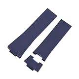 Tipo de cierre: ACERO VFEBTSD Correa de reloj silicona resistente al agua 25 mm x 12, color negro, marrón y azul, compatible con correas Ulysse Nardin Marine Diver(Blue-no buckle)