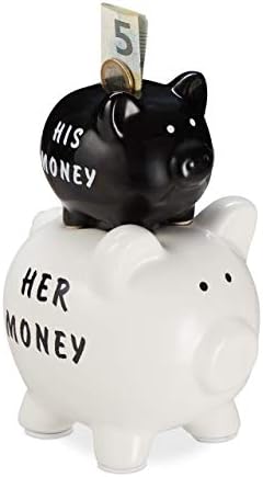 Amazon De Relaxdays Sparschwein His Her Money 2 Schweine Lustiges Geldgeschenk Fur Paare Hochzeiten Spardose Schwarz Weiss 1 Stuck