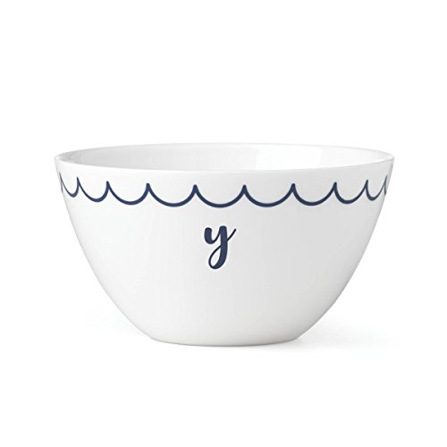 Lenox Navy Scallop Y All Purpose Bowl, Letter Y
