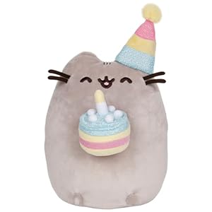 GUND Pusheen Birthday Cake Plush Stuffed Animal Cat, 9.5″