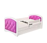 kinderbett jugendbett 👪 ABGERUNDETE KANTEN - für maximale Sicherheit. Eine dreifache Schicht hochwertiger und sicheren Farbe verhindert Ausbleichen und Kratzen. Das Bett ist zusätzlich mit Rausfallschutz auf beiden Seiten ausgestattet.