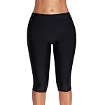 Lu's Chic Women's Long Swim Shorts Swimming Board Shorts High Waisted Tummy Control Capri Legging - Image 4