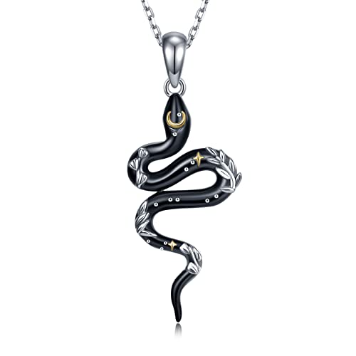 Animal Necklace Sterling Silver Snake/Deer/Bat/Highland Cow/Panda/Koala/Cat Pendant Necklace Animal Jewelry Gifts for Women