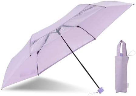 （09:00時点） 小川(Ogawa) キッズ折りたたみ傘 雨傘 透明窓付き 手開き式 55cm 6本骨 LINEDROPS パープル 無地 反射テープ付 安全カバー バッグ型共袋 はっ水 53337