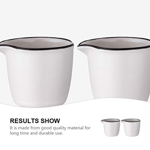 HEMOTON 2 peças de 40 ml mini creme de cerâmica pequeno para café e leite, copo de café e creme para