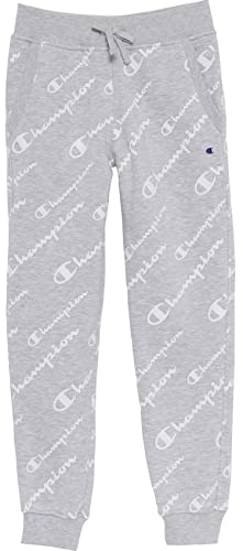 Champion Girls Heritage Fleece Jogger Sweatpant Big and Little Girls (Oxford Heather AOP, X-Large)