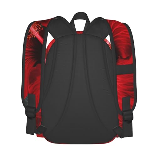 Travel Backpack for Women Men Red Hibiscus Flowers Casual Daypack Large Capacity Nurse Bag4