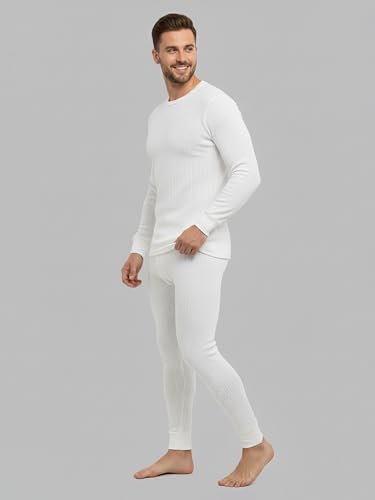 Image of Lux Cozi HEATEK Men's Round Neck Full Sleeve Skin Friendly Winter Wear Thermal Top and Bottom Set | Thermal Set for Men | Style 333