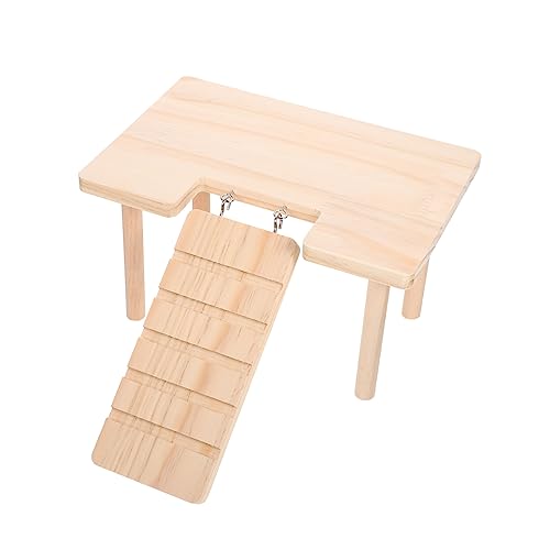 HEMOTON Decorative Wooden Guinea Pig Ramp Wear Platform with Easy Hanging Design for Pet Exercise and Entertainment and Cage