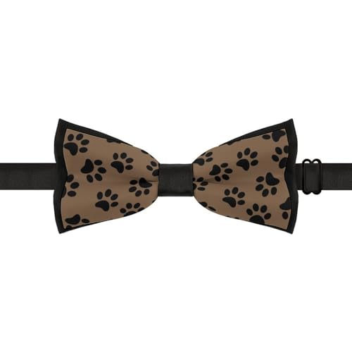 GoasNei Dog Paw Pattern Bow Tie for Men Adjustable Necktie Funny Tie Neck Ties for Weddings Party