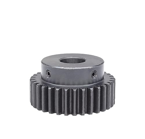Bevel Gear Pinion Hardware Mechanical 1pcs Spur Gear 2M-32T/34T Gear Wheel Carbon Steel Teeth Height 20mm Gear Height 35mm(2M32T - Bore 19 mm)