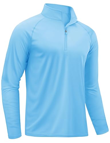 TACVASEN Herren 1/4 Zip Langarmshirts UV-Shirts Outdoorshirts Sonnenschutz...