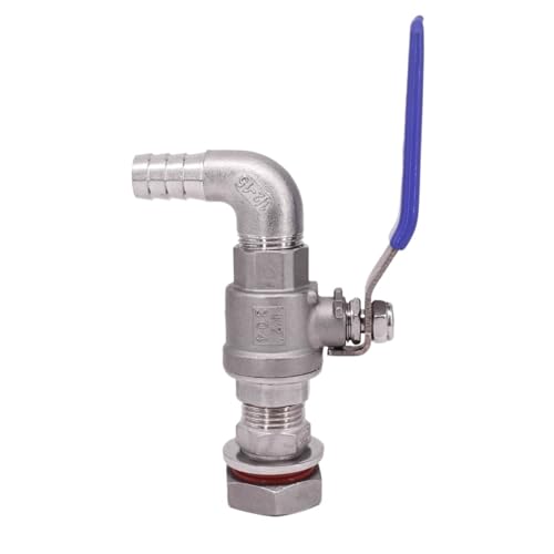 Válvula de bola pasamuros de acero inoxidable 304 con codo para manguera 3
