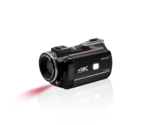 Image of Minolta MN4K40NV 4K 30MP 3 inch Touch Night Vision Camcorder w /LED Light,