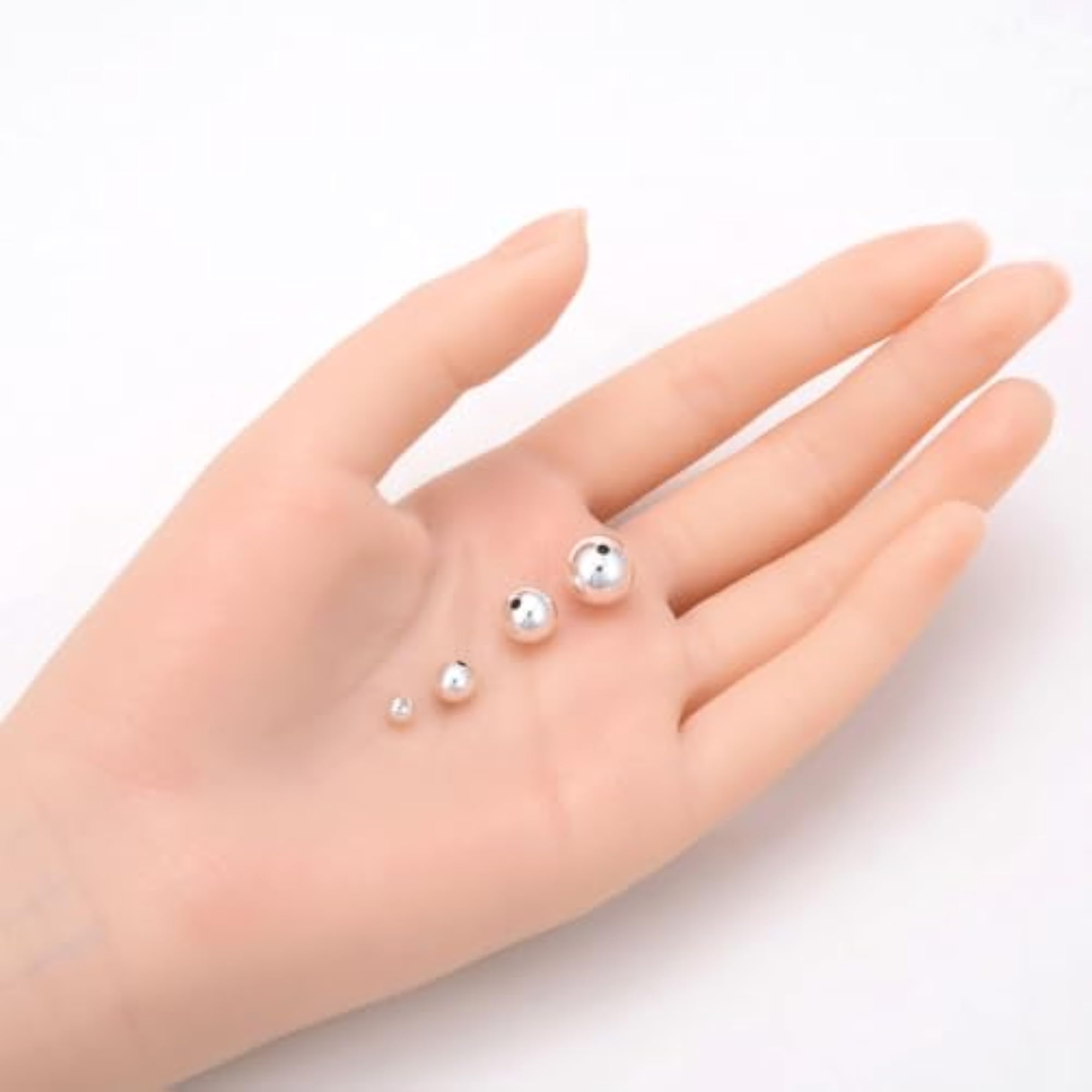 200pcs 10mm Seamless Smooth Sterling Silver Plated Round Beads
