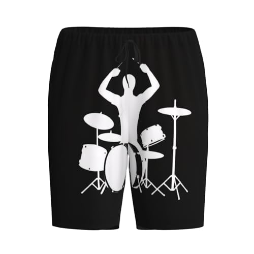 Mens Pyjama Shorts Drummer - Super Soft Lounge Shorts Pj Bottoms With Pockets Drawstring4