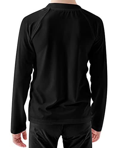 Dizoboee Youth Boys Compression Shirt Long Sleeve Kids Football Undershirt Moisture Wicking Baseball Shirt Sports Baselayer Black M #TOP7