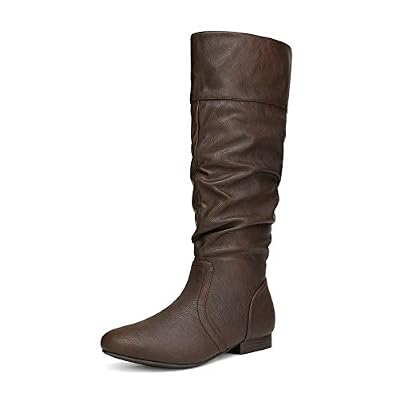 DREAM PAIRS Women's Knee High Winter Slouchy Boots,Size 8.5,Brown