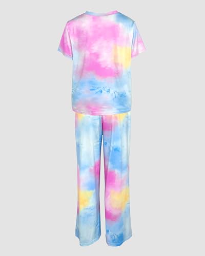 Image of CHICME Womens Pajamas Sets 2 Piece Short Sleeve Lounge Set Printed Loose Pants Pj Sets Loungewear Set