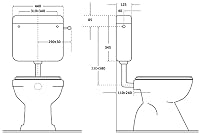 Delta WC-Spülkasten, 2 Stück, 3/9 l, komplett mit doppeltem Ablauf Weiß – Ansicht 2