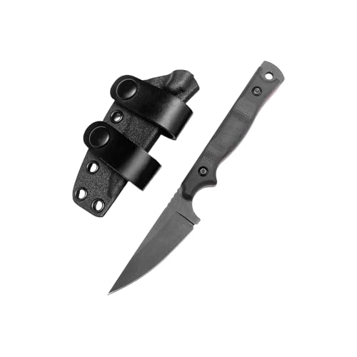 HUAAO EDC Fixed Blade Knife, 8Cr13Mov Steel Blade G10 Handle Full Tang Tool Knife for Outdoor Working Camping Hiking