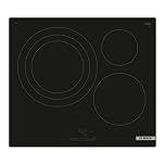 Bosch - Placa de Inducción, Encastrable, 60 cm, 3 zonas,17 Niveles de Potencia, Inicio rápido, TouchSelect, Negro, PID61RBB5E