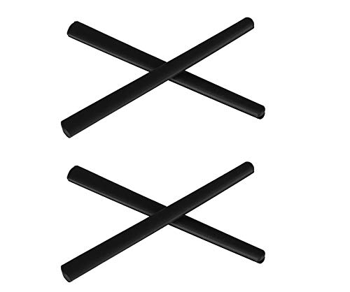 NicelyFit Replacement Temple Ear Socks for Oakley Metal Plate OX5038 Carbon Plate OX5079 Eye Glass Frames (Black - 2 Pairs)