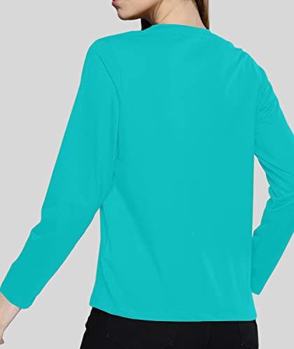 Image of Premium Plain Women V Neck Full Sleeves Cotton Tshirt. Festive,Offer,Discount,Sale,Limited Edition, Trending Tees and Tshirts.