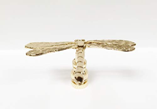 Image of Lamp Finial-Dragonfly-Polished Brass Finish, Highly Detailed Metal Casting