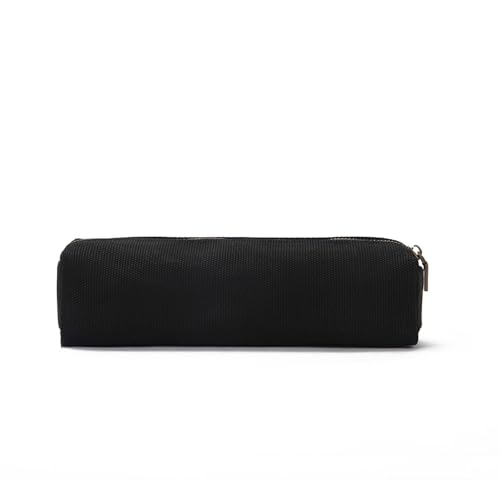 Image of Pencil Case Small Zipper Pen Pouch for School Office Art Supplies Stationery Organizer Bag for Pens Markers(Black /Canvas)