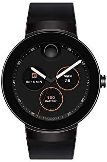 Movado Connect Digital Smart Module Black PVD Smartwatch, Black/Black Strap (Model 3660018) (Renewed)