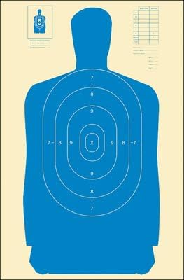 Amazon Com B 27s Standard Paper B 27 Target Full Size Silhouette Blue Size 24 X 45 Sports Outdoors