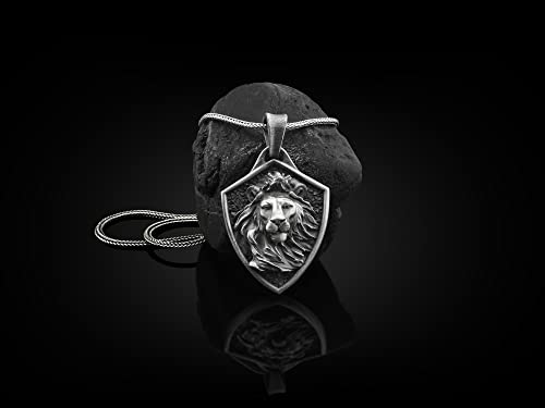 Collar de León de Plata para Hombre Hecho a Mano