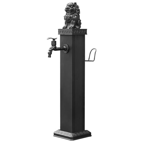 Colonna d'acqua da giardino, colonna d'acqua da giardino indipendente, rubinetto da giardino con colonna d'acqua in acciaio inossidabile con supporto per tubo flessibile per patio, terrazza,