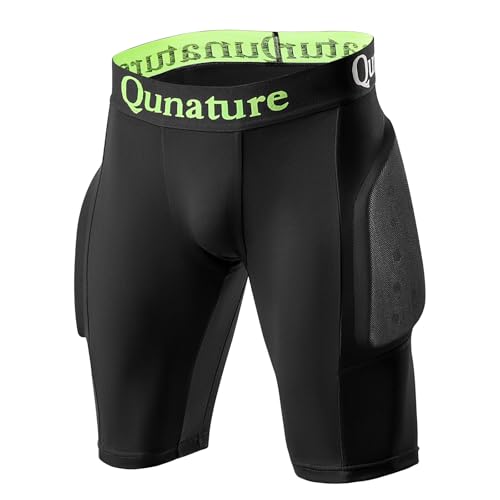 Qunature Pantalones Cortos de Protección de Cadera, Trasero, Coxis con 3D Acolchados para Snowboard, Patinaje y Esquí, Ropa Deportiva Resistente a los Impactos al Aire Libre para Hombres y Mujeres
