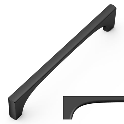 Amerdeco 10 Pack Heavy Duty Solid Zinc Alloy Matte Black Cabinet Pulls - 5" Hole Centers (128mm) Black Handles Suitable for Kitchen, Bathroom Drawers and Furniture Handles by Amerdeco - Used condition - US$31.25