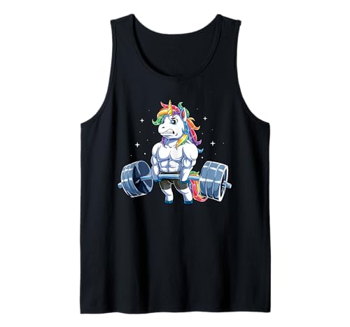 Unicorn Weightlifting Men Women Deadlift Fitness Gym Workout Tank Top
