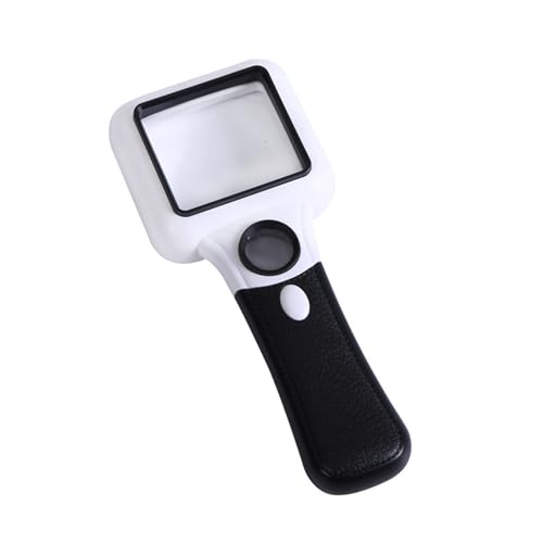 Ljmyy Lupa de mano con lente de cristal de 5 aumentos de 45 aumentos con luz LED para inspección de joyas de lectura superior