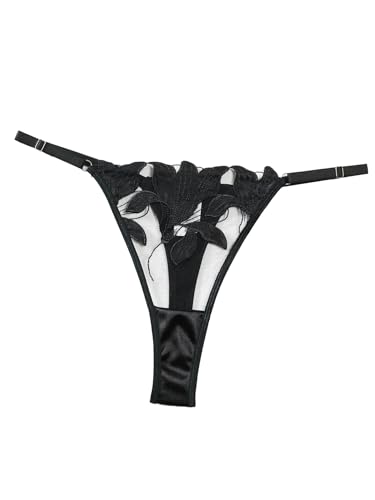 Image of Lilosy Sexy Leaf Floral Embroidered Mesh Sheer Women Underwire Push Up Lingerie Set