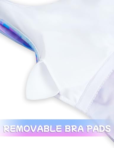 Image of Girls Swimsuits Back Cutout Bathing Suits for Girls 6-14 Removable Chest Pad Quick Dry for Swim Team Beach Pool