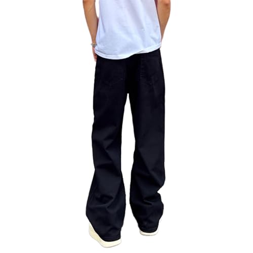 Men's Spring Loose Straight Jeans Casual Wide-Leg Pants