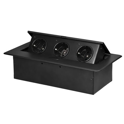 Miratic Multipresa a Scomparsa 3x2 Schuko - Senza Cavo (nero)