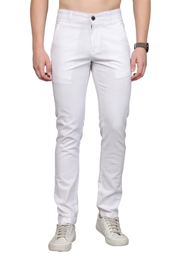 Image of Majestic Man Premium Cotton Slub Slim Fit Comfortable Solid Stylish Trousers
