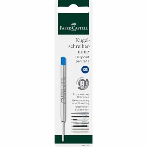Recharge stylo bille Faber-Castell bleu en lot de 5 pour l'écriture quotidienne