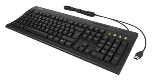 Keysonic Tastatur KsK-8041U-Cr, Kabelgebunden FulL-Size Tastatur F?r Windows, Plug & Play, SmartcarD-Leseger?t (ksK-8041U-Cr)