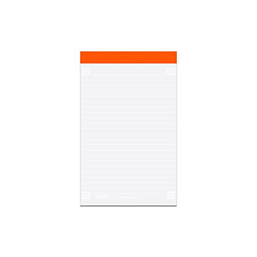Whitelines Junior Legal Pads, 5"x8", 40 sheets, 50# Grey Lined Paper, Background Disappears When You Scan Pages With Whitelines Free App