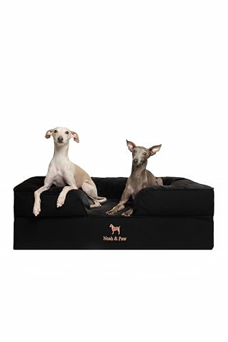 Image of NOAH & PAW Large Dog Bed, 35x25x11 Inch, Orthopedic Dog Beds, Eggshell Memory Foam Infused with Cooling Gel, Inner Cover, Water Resistant, Machine Washable (Denim Sofa Collection)