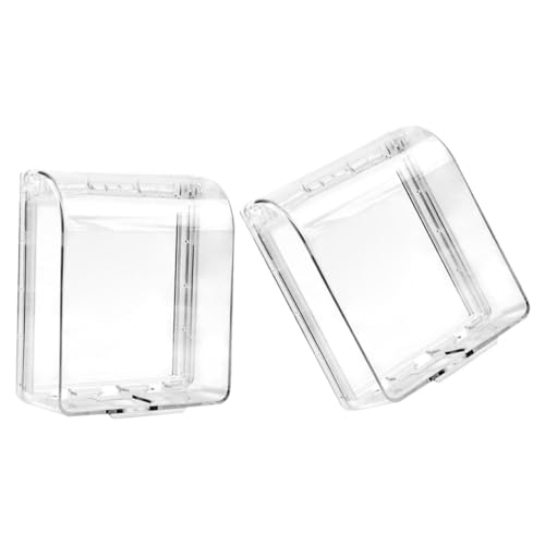 SOESFOUFU Copripresa Adesivo Trasparente per Bagno e Cucina, Protezione Presa Elettrica a Muro, Set 2 Pezzi Copertura Protettiva per Spina, Installazione senza Fori per Interni e Esterni